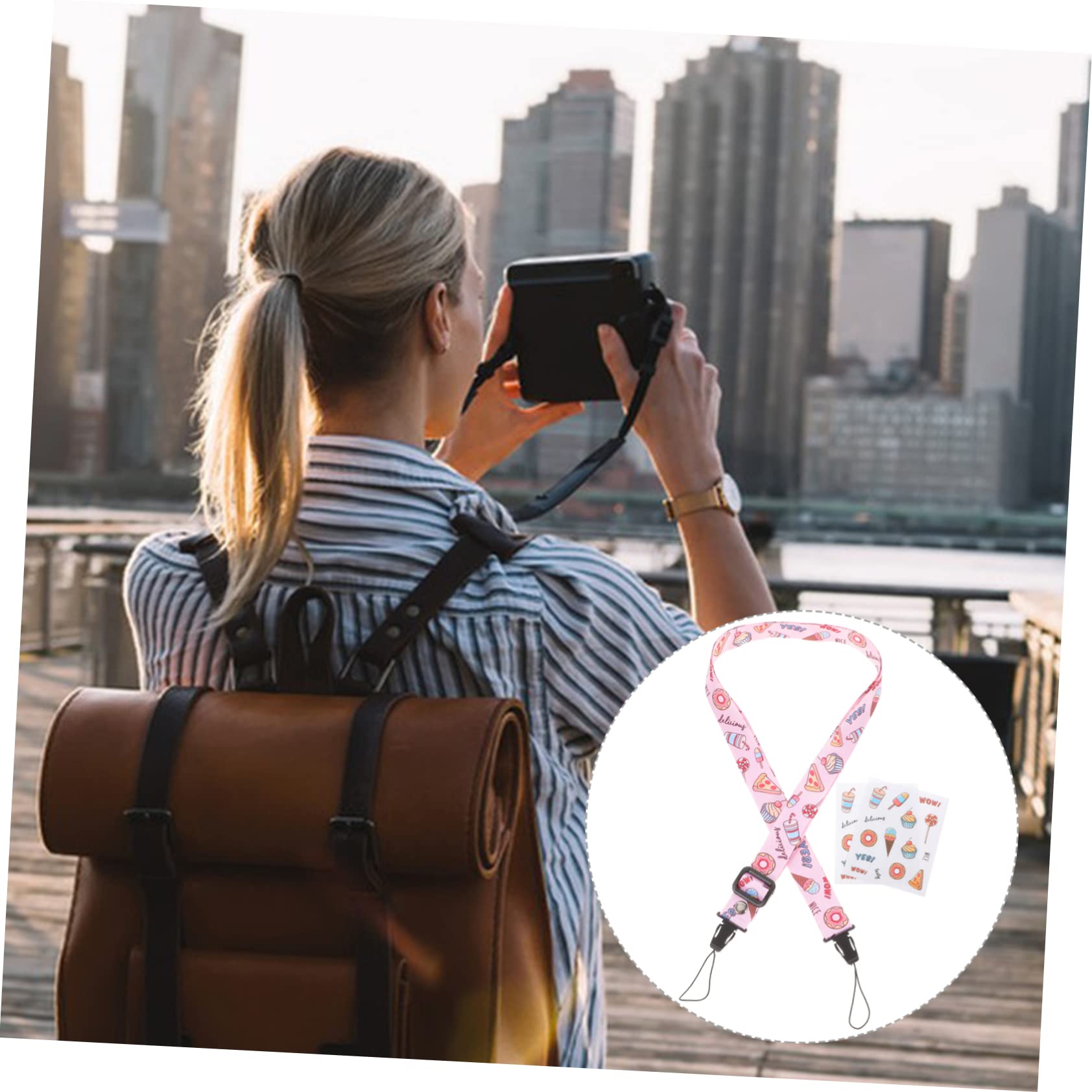 OSALADI 2 Pack Mini Camera Strap Stickers - Small Instant Camera Accessories for Photographers, Film Sticker Handle for Mini Room & Instant Cameras | Perfect for Travel Photography, Vlogging & Creative Camera Decoration