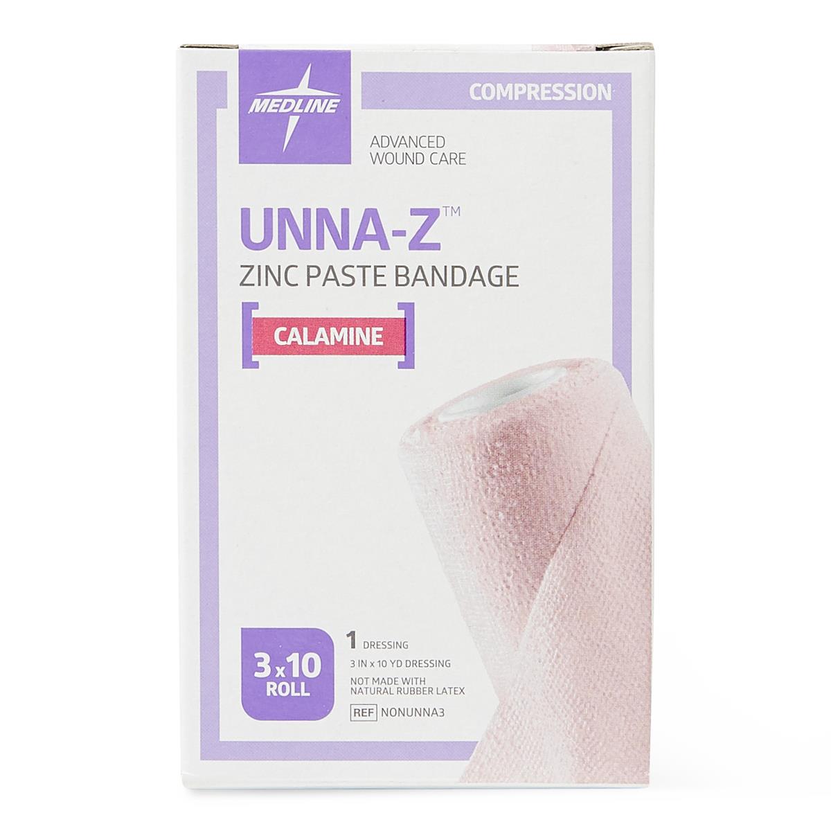 Unna Boot Bandage with Calamine - 3 x 10 Yards for Leg Ulcers & Wound Care - Various Sizes Available for Compression Therapy & Dermatological Treatment