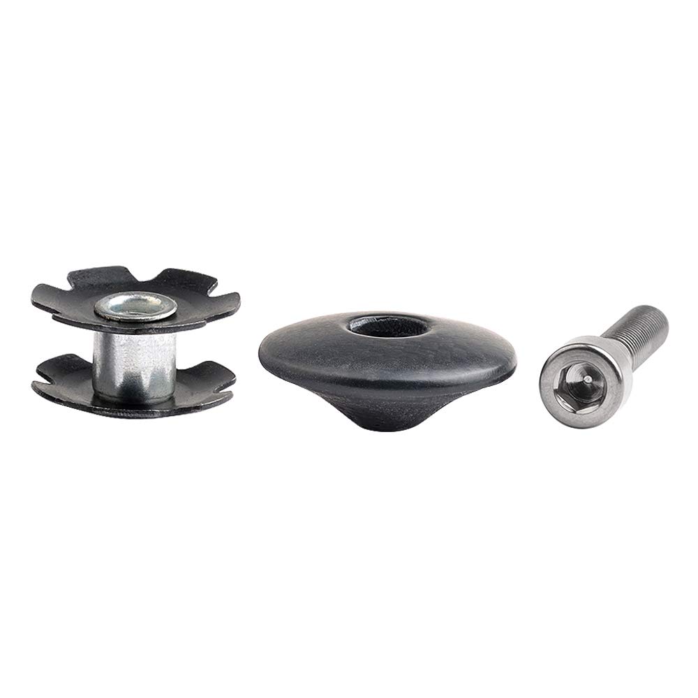 Premium Carbon Fiber Bike Headset Top Cap with M6x35mm Titanium Bolt & Star Nut - Compatible with 1-1/8