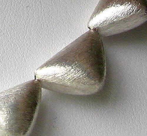 12PCS Brushed Silver Triangle Beads - 8 Inch Strand (24 Grams) for DIY Jewelry Making - Perfect for Necklaces, Bracelets, Earrings & Craft Projects