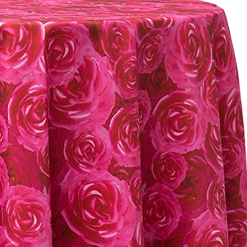 84-Inch Round Tablecloth - Premium Textile Rose Floral Design for Dining, Wedding, and Party Decor | Washable & Wrinkle-Resistant