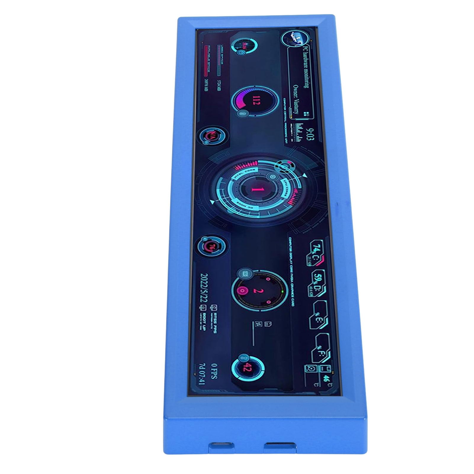 Elprico 8.8 Inch PC Temperature Monitor - IPS 1920x480 USB Mini Screen with AIDA64 Support, Real-Time CPU/GPU/RAM Data Display for Gaming PC, Workstation & ARGB Computer Builds - Perfect for Overclocking, Streaming & PC Performance Monitoring