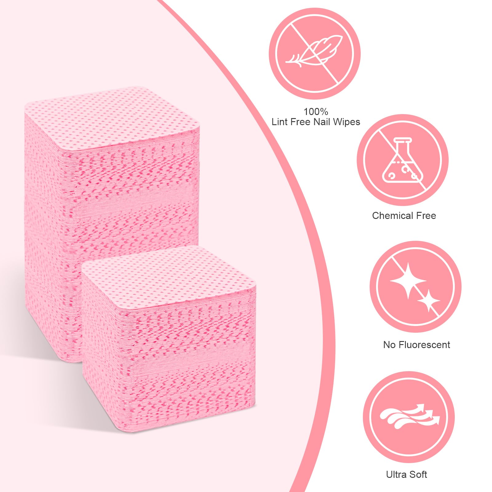 540PCS Lint-Free Nail Wipes - Super Absorbent Soft Nail Polish Remover Wipes for Manicure & Eyelash Extensions | Nail Art Supplies & Salon Essentials