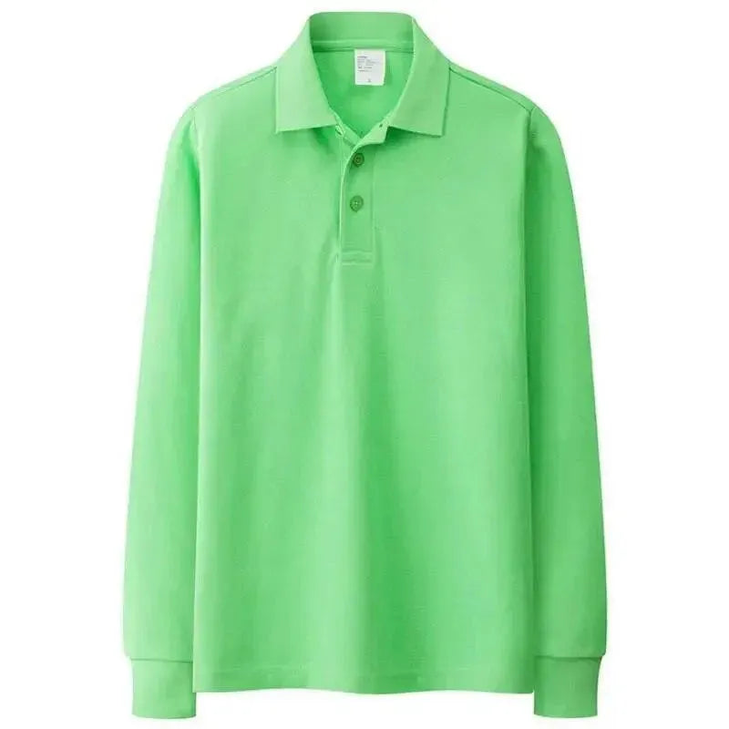 Men's Solid Color Polo Shirts for Autumn | Casual & Business Wear | Perfect for Office, Golf & Outdoor Activities