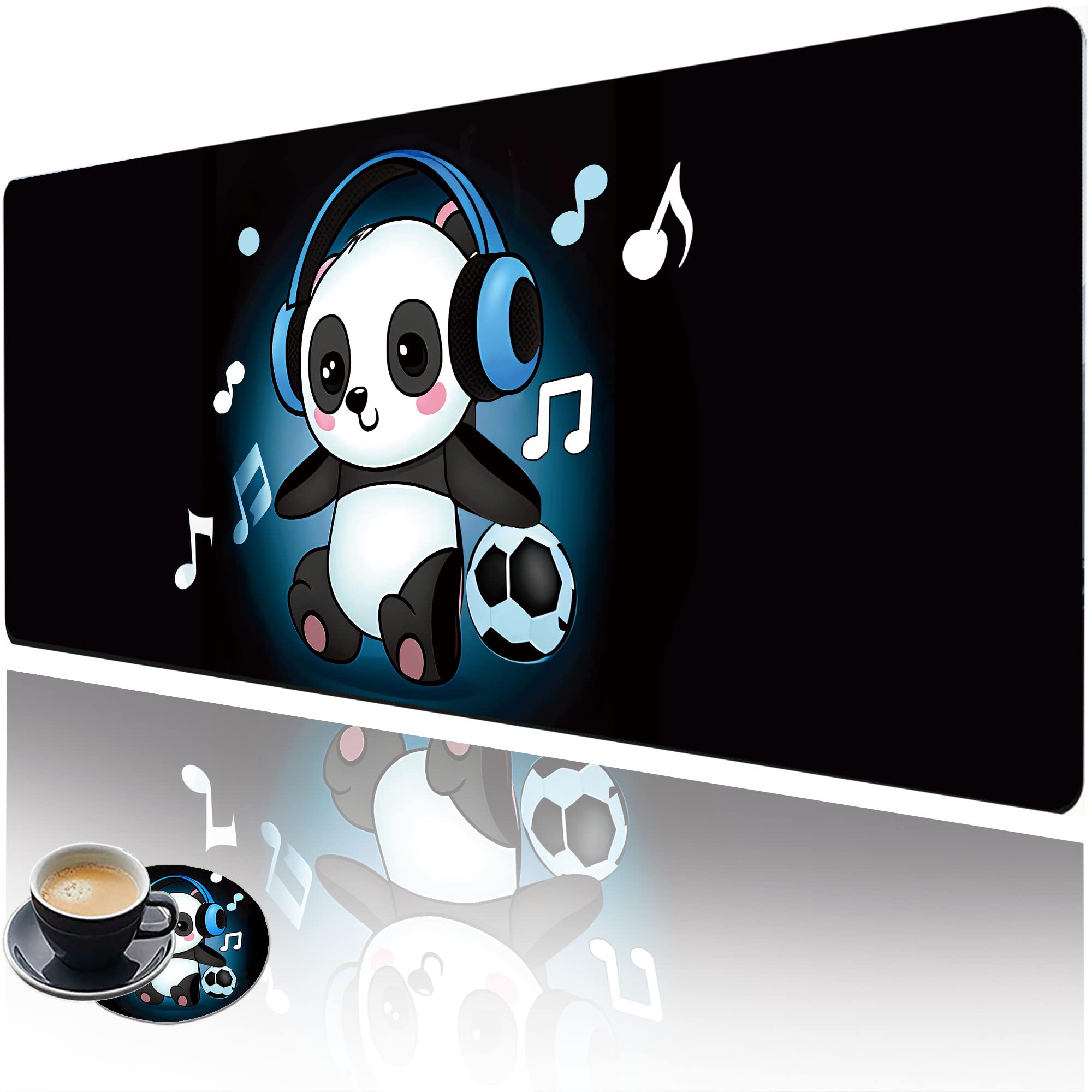 XXL Gaming Mouse Pad with Stitched Edges - 31.5x11.8 Inch Non-Slip Desk Mat for Keyboard & Mouse | Premium Extended Mousepad with Brilliant Design for PC Gamers & Office Work | Perfect for Gaming Setups, Home Office & Workstations