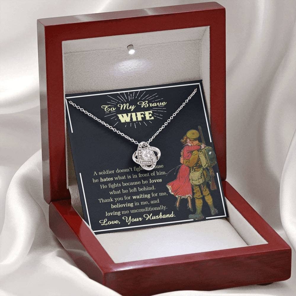 Military Wife Necklace - Meaningful Deployment Gift for Army Wife with Message Card & Gift Box | Army Jewelry, Veteran Day Jewelry for Women | Perfect for Homecoming, Military Balls & Special Occasions