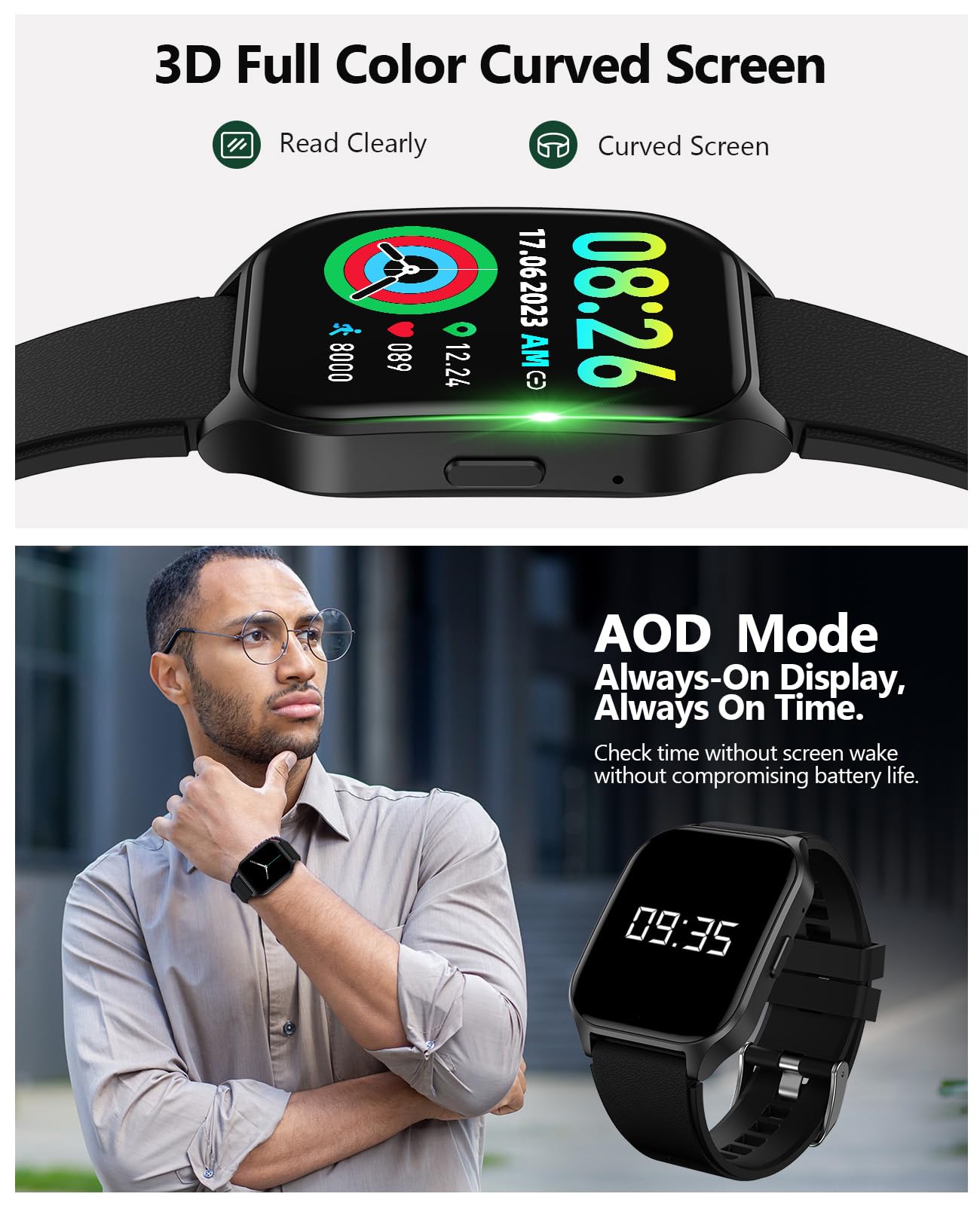 SOUYIE Smart Watch for Men & Women with Call Function, 2.06