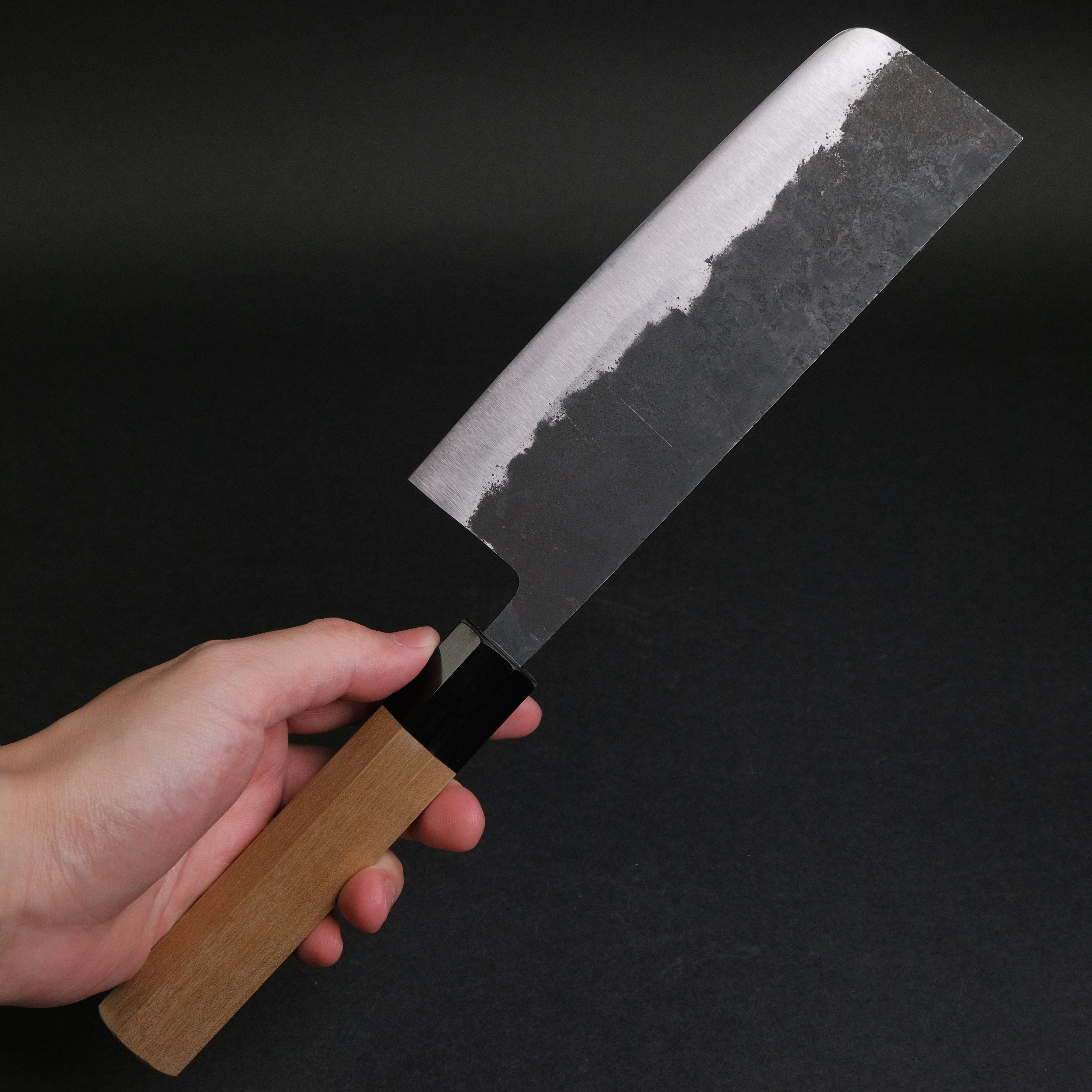 Premium Japanese Nakiri Knife - Morihei Hisamoto Kurouchi White #1 Steel 165mm with Ho Wood Handle - Perfect for Vegetable Chopping, Slicing & Precision Kitchen Tasks