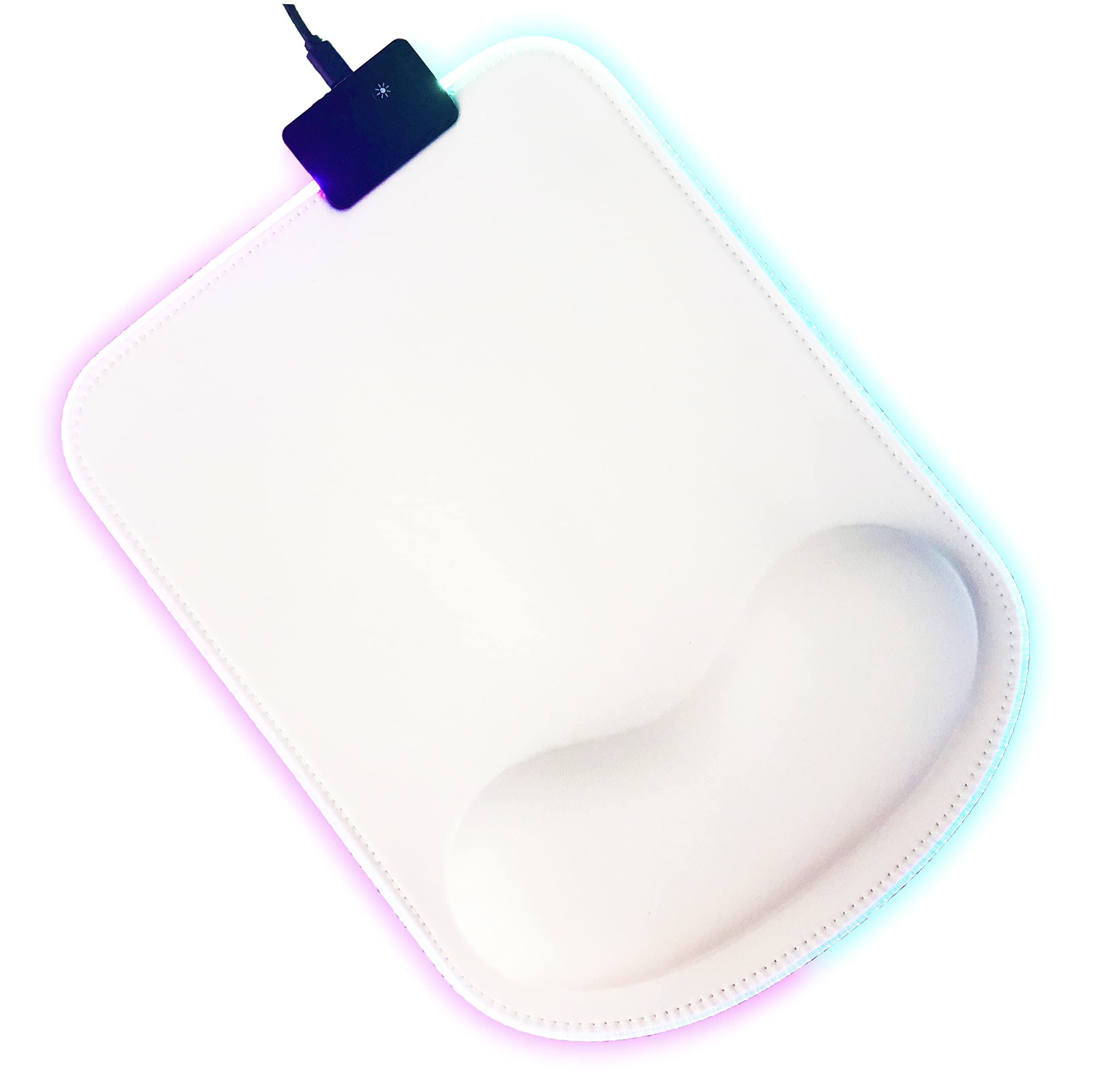 RGB Gaming Mouse Pad with Wrist Support - 13 LED Lighting Modes, Anti-Slip Rubber Base, Ergonomic Pain Relief Design for PC, Laptop - Perfect for Office, Home & Gaming (11.8