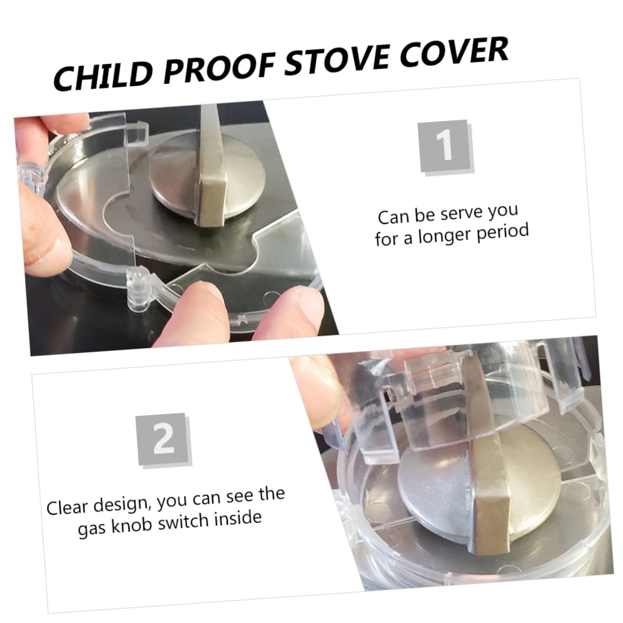 8-Piece Child Proof Stove Knob Covers - White Plastic Kitchen Safety Covers for Oven & Stove Switch Protection - Perfect for Baby Proofing & Pet Safety in Homes with Toddlers