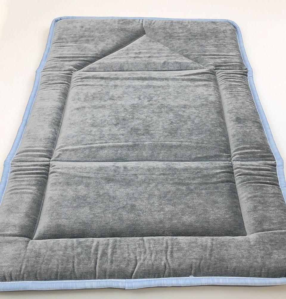 Foldable Orthopedic Foam Islamic Prayer Rug - Blue Grey | Non-Slip Design for Comfortable Praying at Home, Mosque & Travel