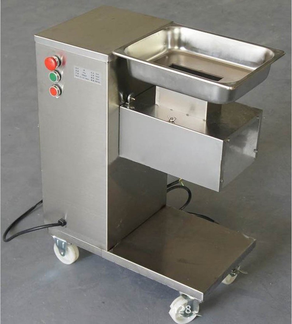 Commercial Electric Meat Slicer 1100 LB/H - Stainless Steel Deli & Fresh Meat Cutter with 2.5mm Blade - Heavy Duty Food Slicing Machine for Restaurants, Canteens & Catering - Perfect for Slicing Deli Meats, Cheese & Vegetables - 110V QE Model