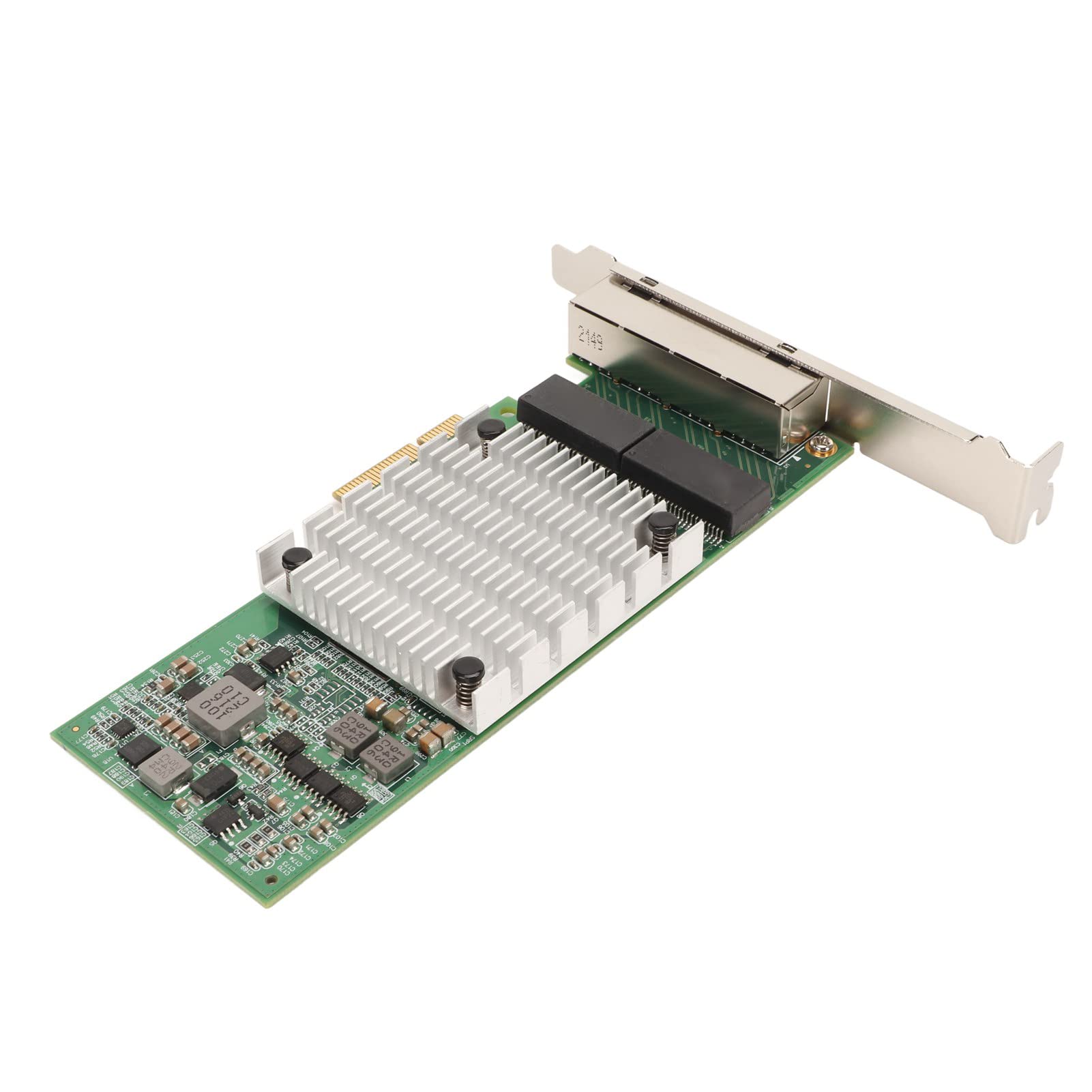 4 Port Gigabit Ethernet PCIe Network Card with Large Aluminum Heat Sink, Gold-Plated RJ45 Ports for Desktop PC & Server - High-Speed Stable Connection for Gaming/Streaming/Data Center/Office Use