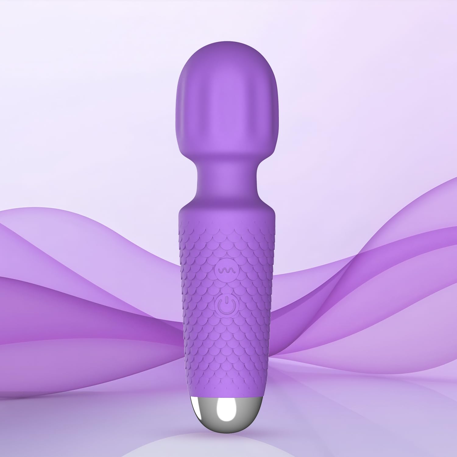 Premium Handheld Back Massager with Continuous Vibration - Quiet & Waterproof Muscle Relief Wand for Neck, Back Pain & Tension - Portable 4.88x1.29in Purple Massage Device - Perfect for Home, Office & Travel Relaxation
