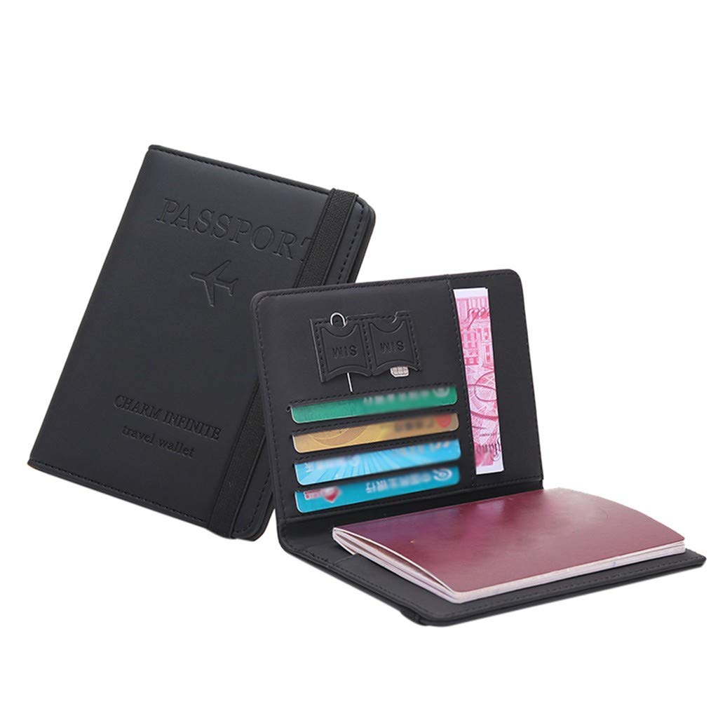 Neutral Multi-Purpose Travel Passport Wallet - Tri-Fold Document Organizer with Key Holder (Black, One Size) - Perfect for Air Travel, Business Trips & International Vacations