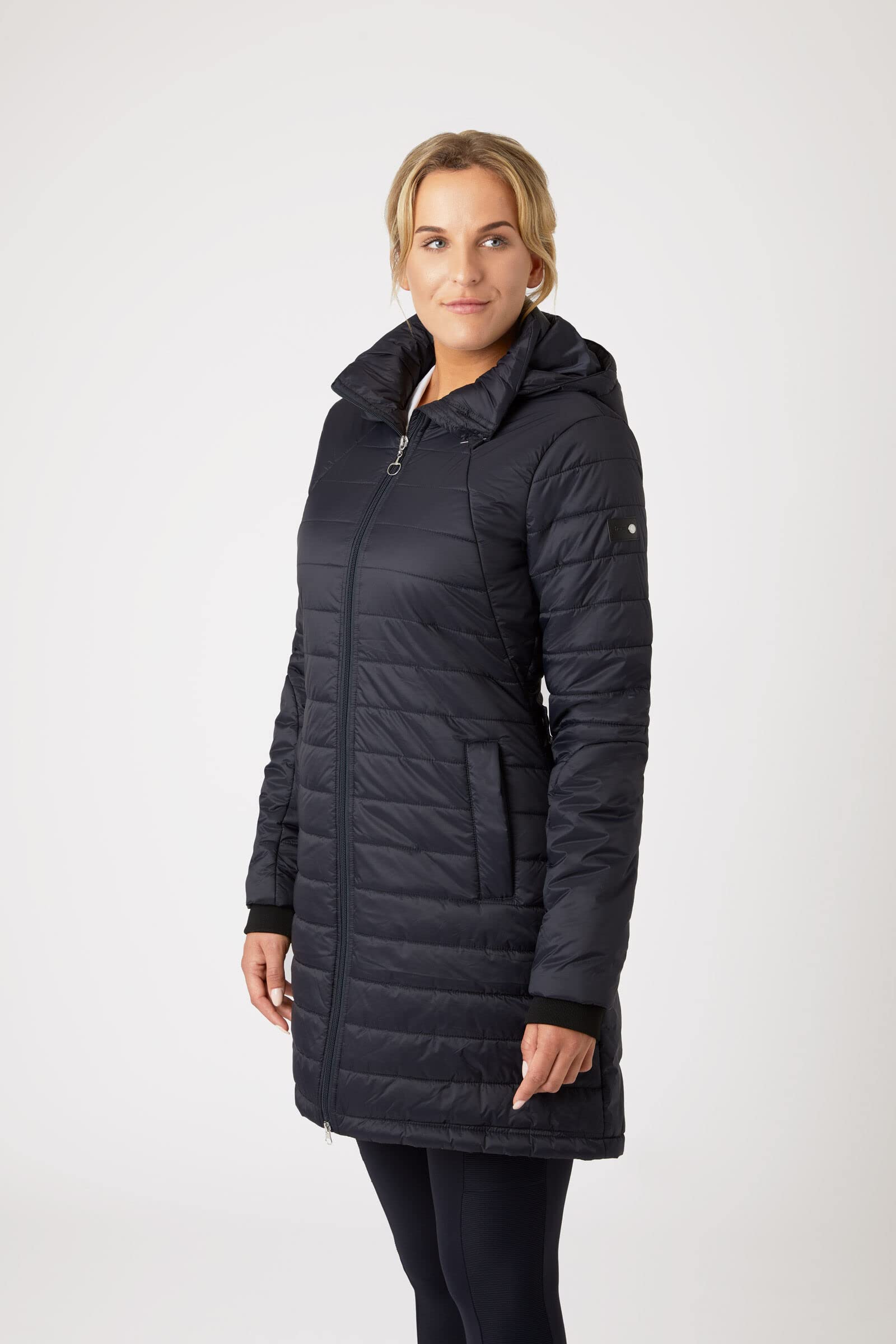 HORZE Charlotte Women's Long Riding Jacket - Waterproof Equestrian Coat for Horseback Riding & Outdoor Activities | Perfect for Cold Weather & Show Competitions