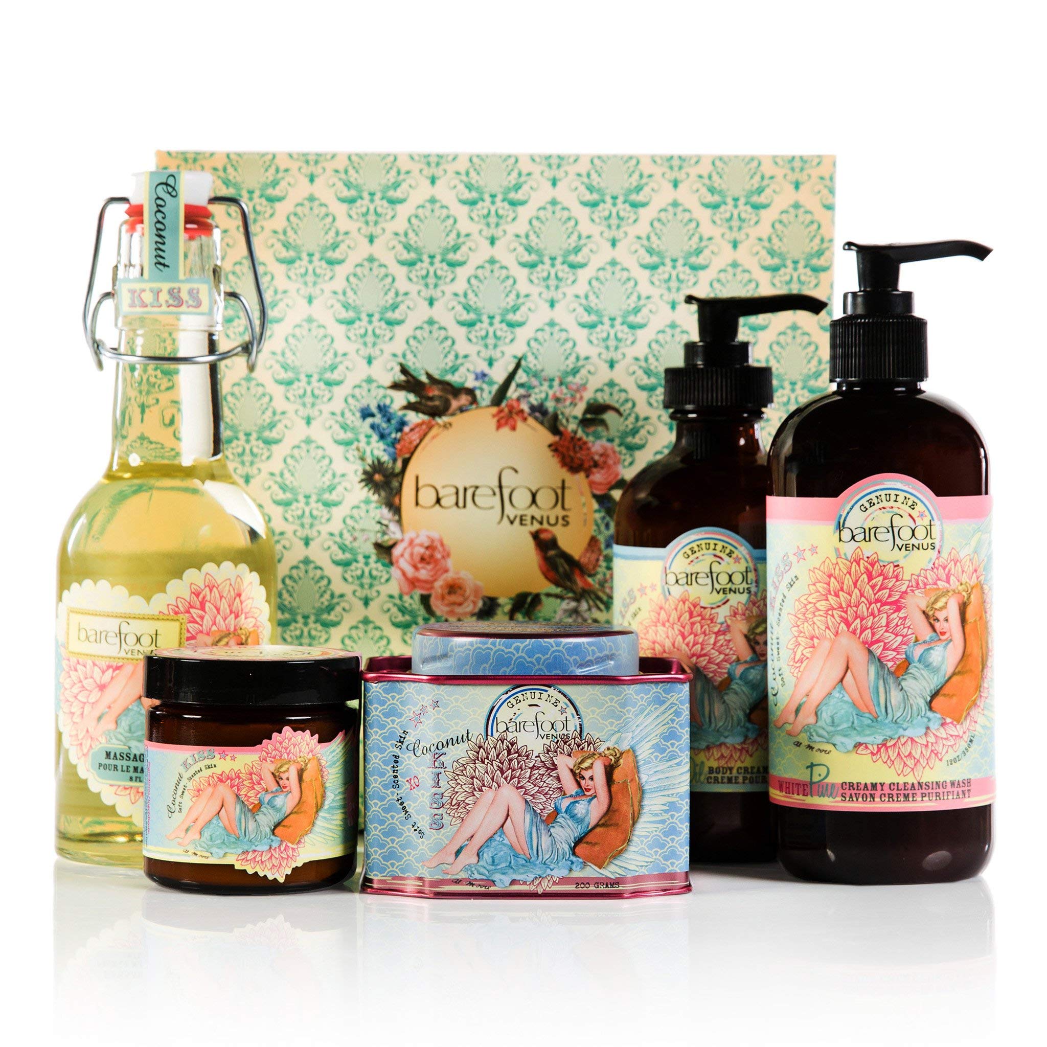 Coconut Kiss Tropical Bliss Gift Set - Exotic Coconut Scented Bath & Body Care Set for Women, Perfect for Spa Day, Relaxation & Self-Care Gifts