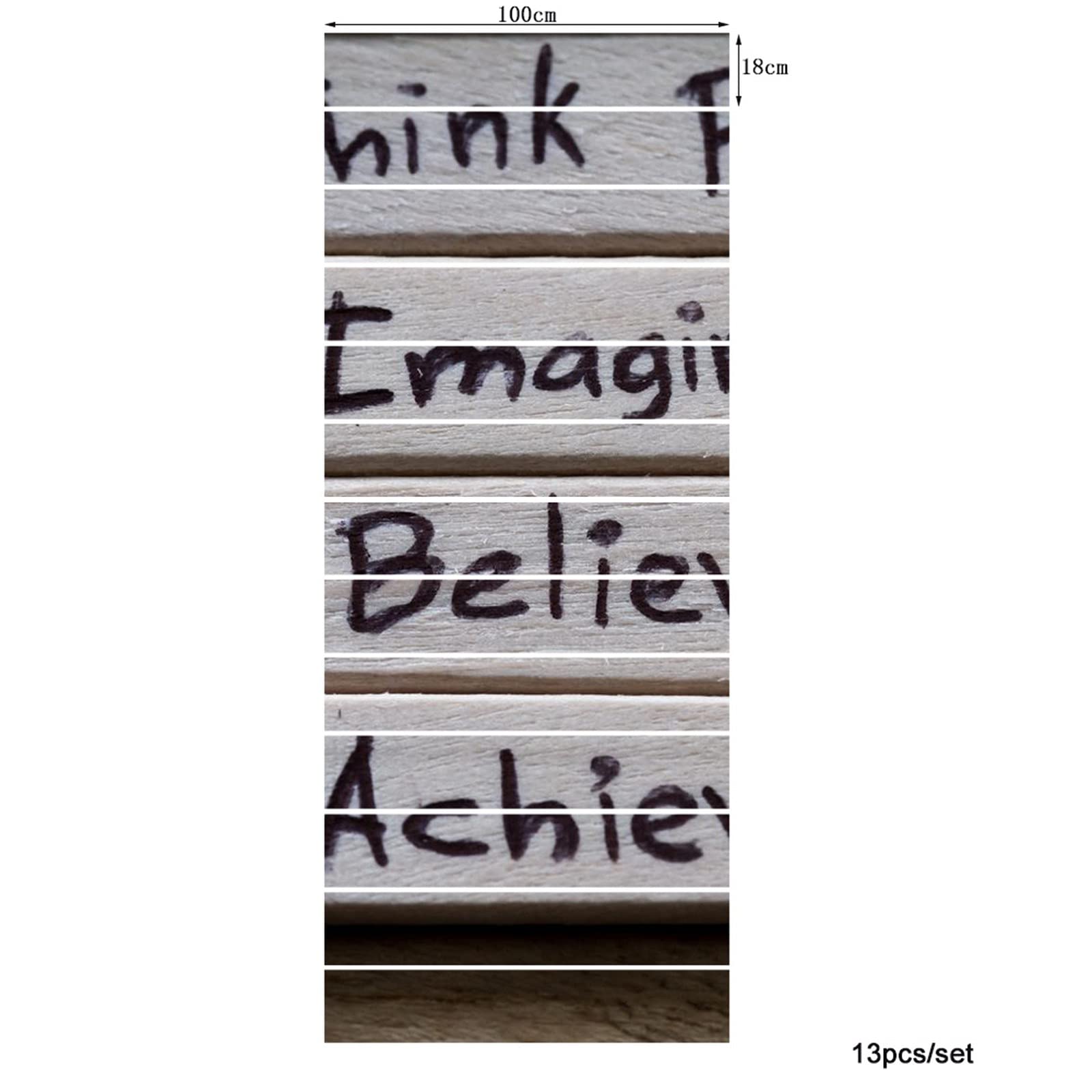 3D Self-Adhesive Removable Stair Stickers with Inspirational Quotes - Ice Cream Stick Design Vinyl Decals for Stair Risers, Kitchen Tiles & Wall Murals (13-Piece Set) - Perfect for Home Decor, DIY Projects & Motivational Spaces