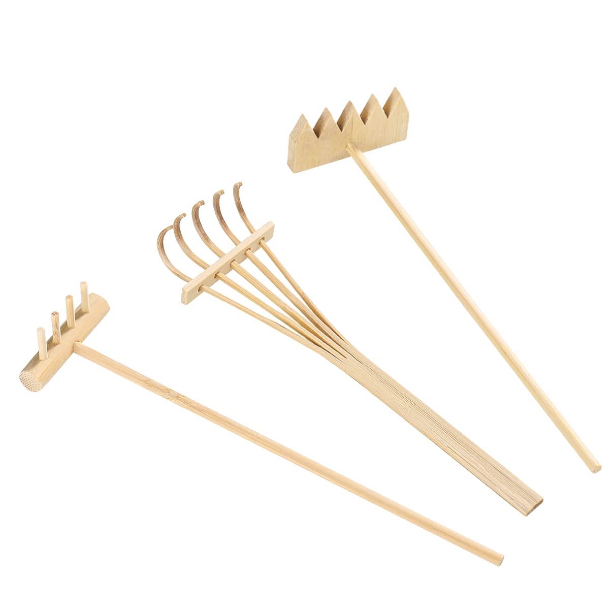 EXCEART 3-Piece Mini Zen Garden Tools Set - Bamboo Sand Rake, Desktop Zen Garden Accessories for Meditation & Stress Relief - Perfect for Office Desk, Home Decor, DIY Rock Garden & Mindfulness Practice