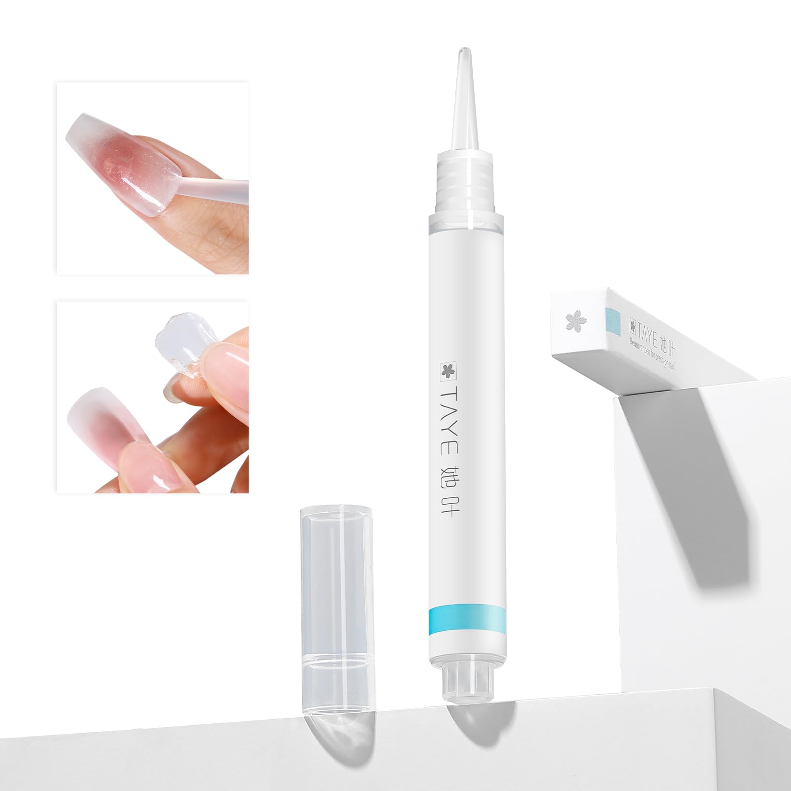 TAYE Nail Glue Remover Pen - Quick & Easy Press On Nail Remover for Fake Nails | Alcohol-Free, Acetone-Free Gel Glue Dissolver | Perfect for Salon, Home Manicures & Nail Art Touch-Ups
