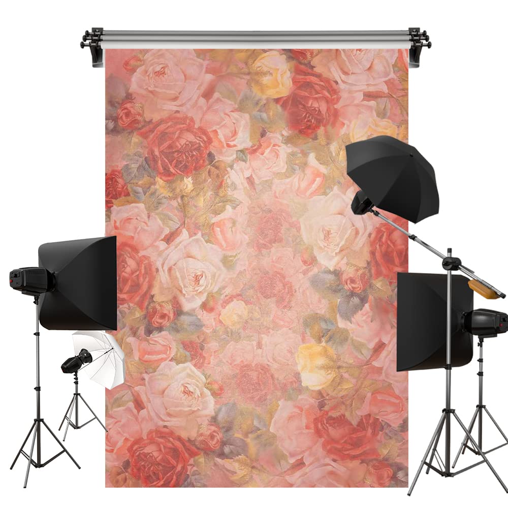 6.5x10ft Valentine's Day Floral Backdrop - Hand Painted Photo Studio Background for Wedding, Baby Shower & Party Decor (2x3m)