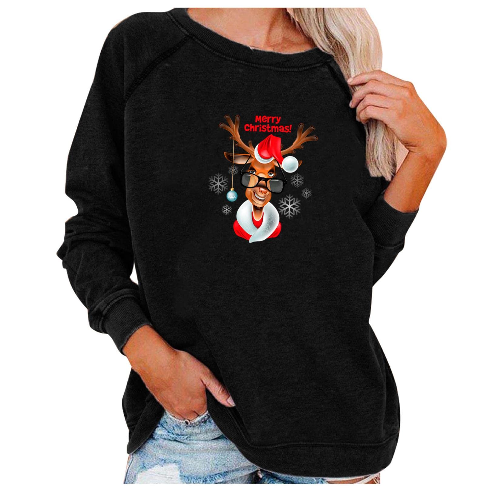 FMCHICO Women's Oversized Graphic Sweatshirt - Soft Crewneck Long Sleeve Pullover Top for Casual Wear | Perfect for Lounge, Street Style & Fall Fashion