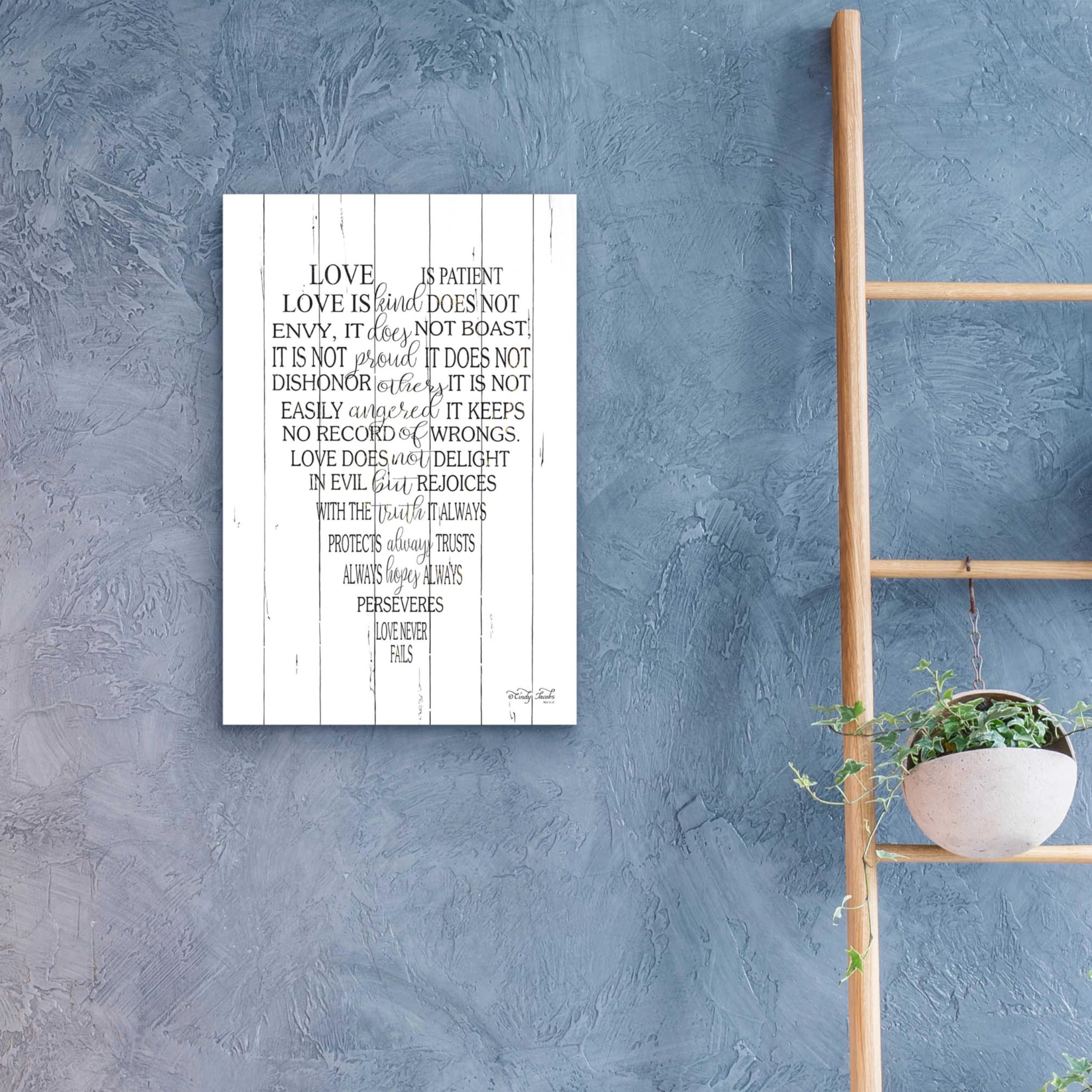 Love is Patient II by Cindy Jacobs - 16x24 Inch Acrylic Glass Wall Art Painting, Modern Christian Home Decor for Living Room, Bedroom & Office