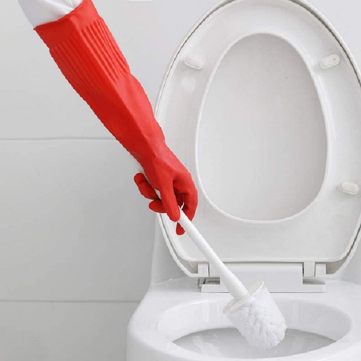 QTM Rubber Cleaning Gloves - Waterproof Reusable Dishwashing Gloves (1 Pair) - Perfect for Kitchen Cleaning, Dish Washing & Household Chores