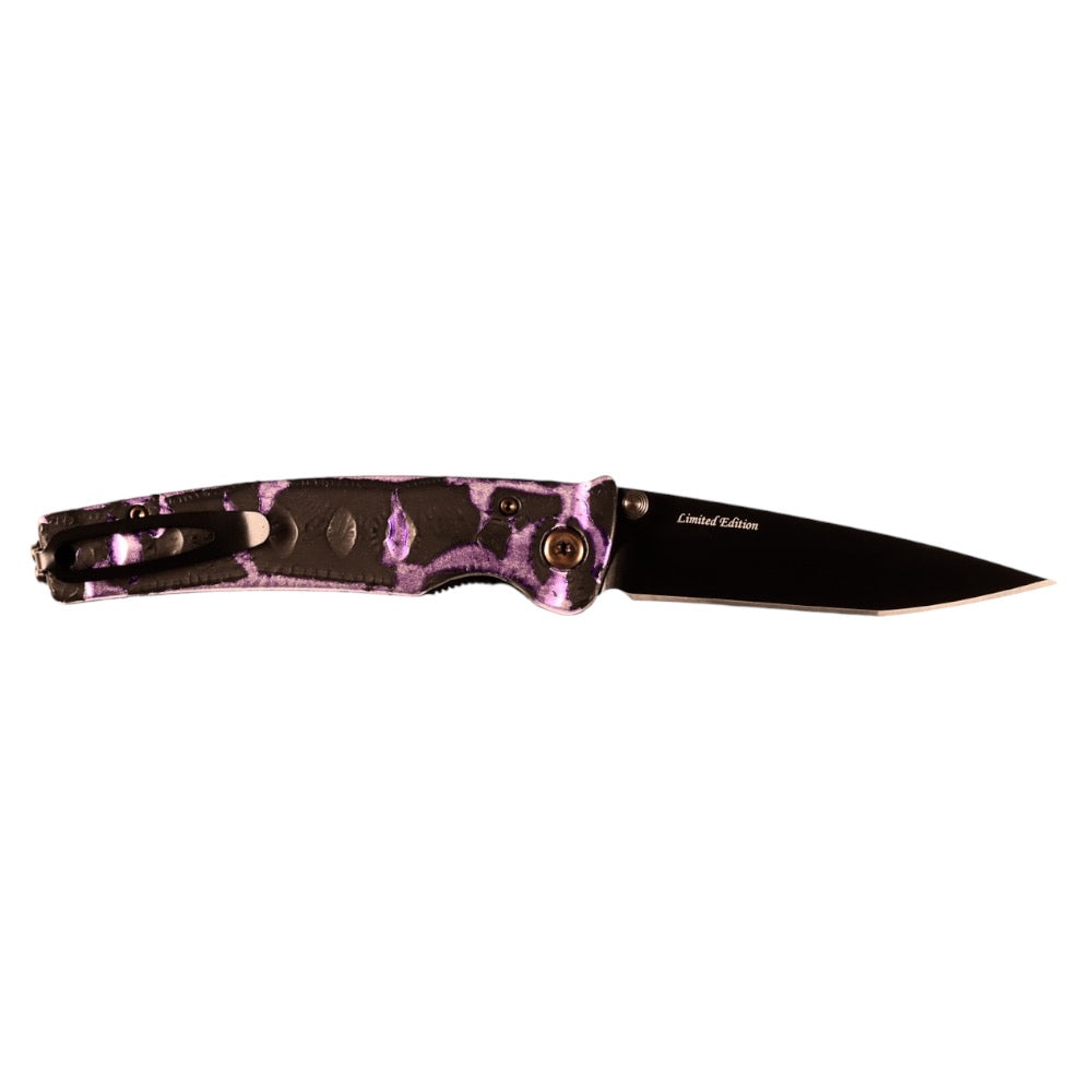 VG-10 Core San Mai Limited Edition Katana Folding Knife - Violet/Black Blade for Outdoor, Camping & EDC Collection