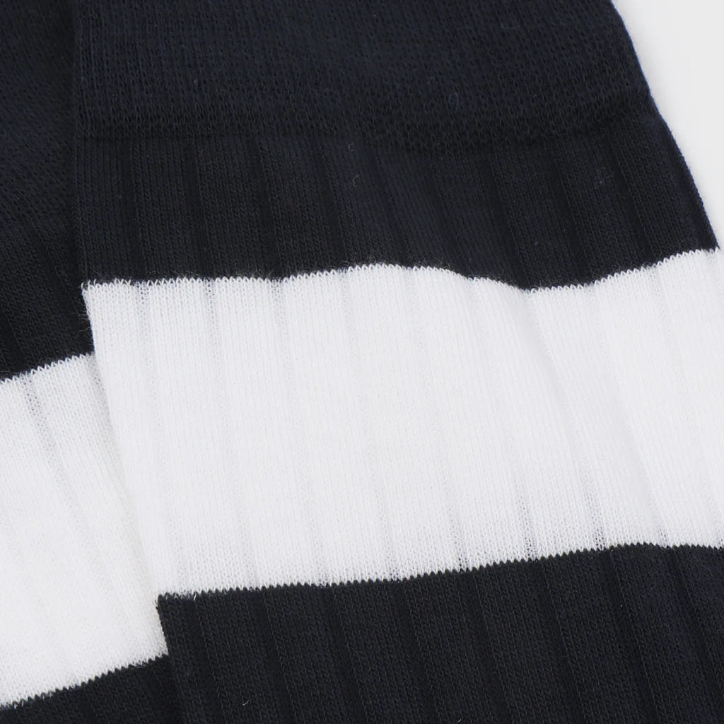 Men's Rugby Stripe Cotton Socks - Breathable Athletic Socks for Sports, Casual Wear & Everyday Comfort