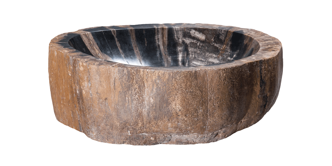 Natural Petrified Wood Bathroom Sink - 17