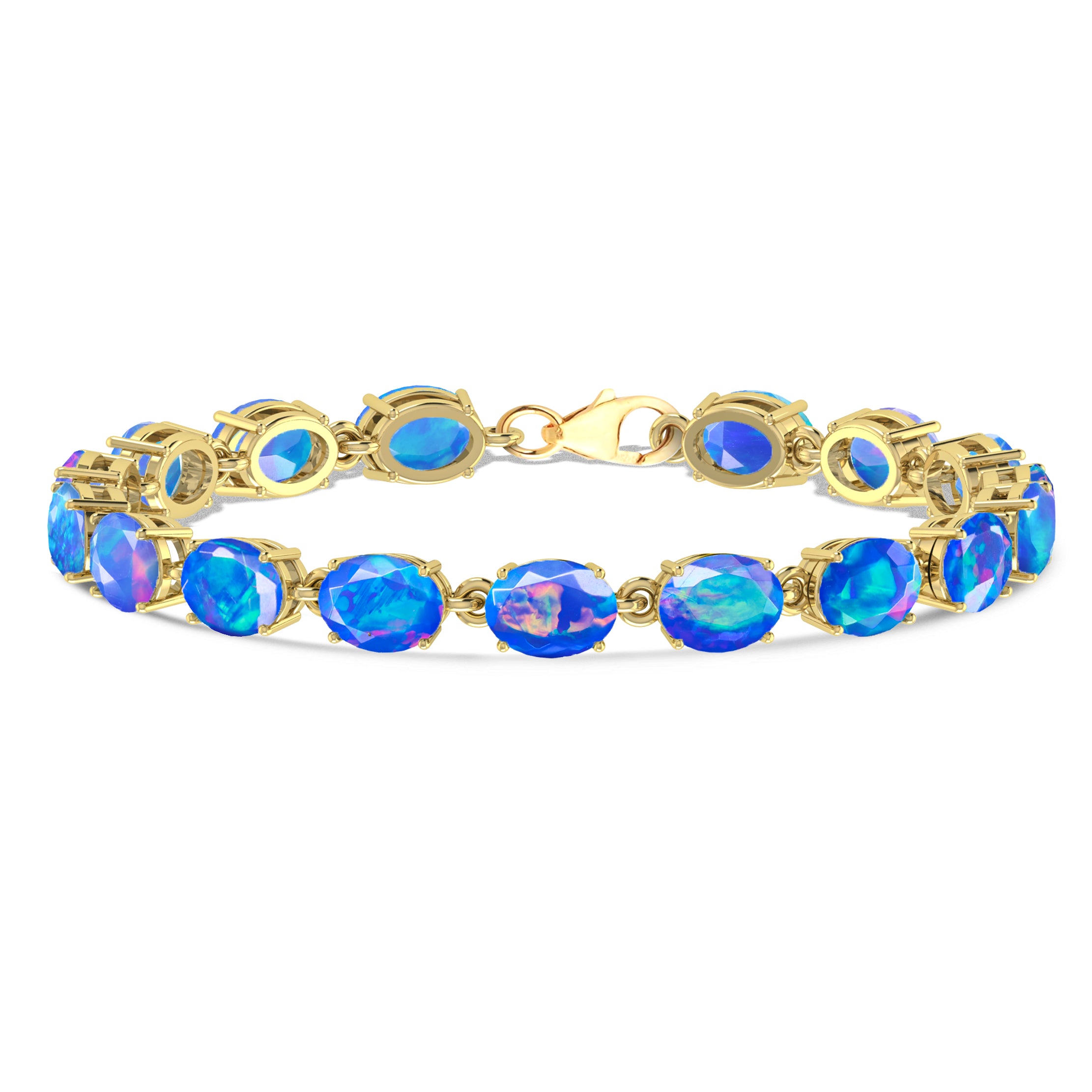 Natural Black Fire Opal Tennis Bracelet for Women - Elegant Gemstone Jewelry for Parties, Weddings & Special Occasions