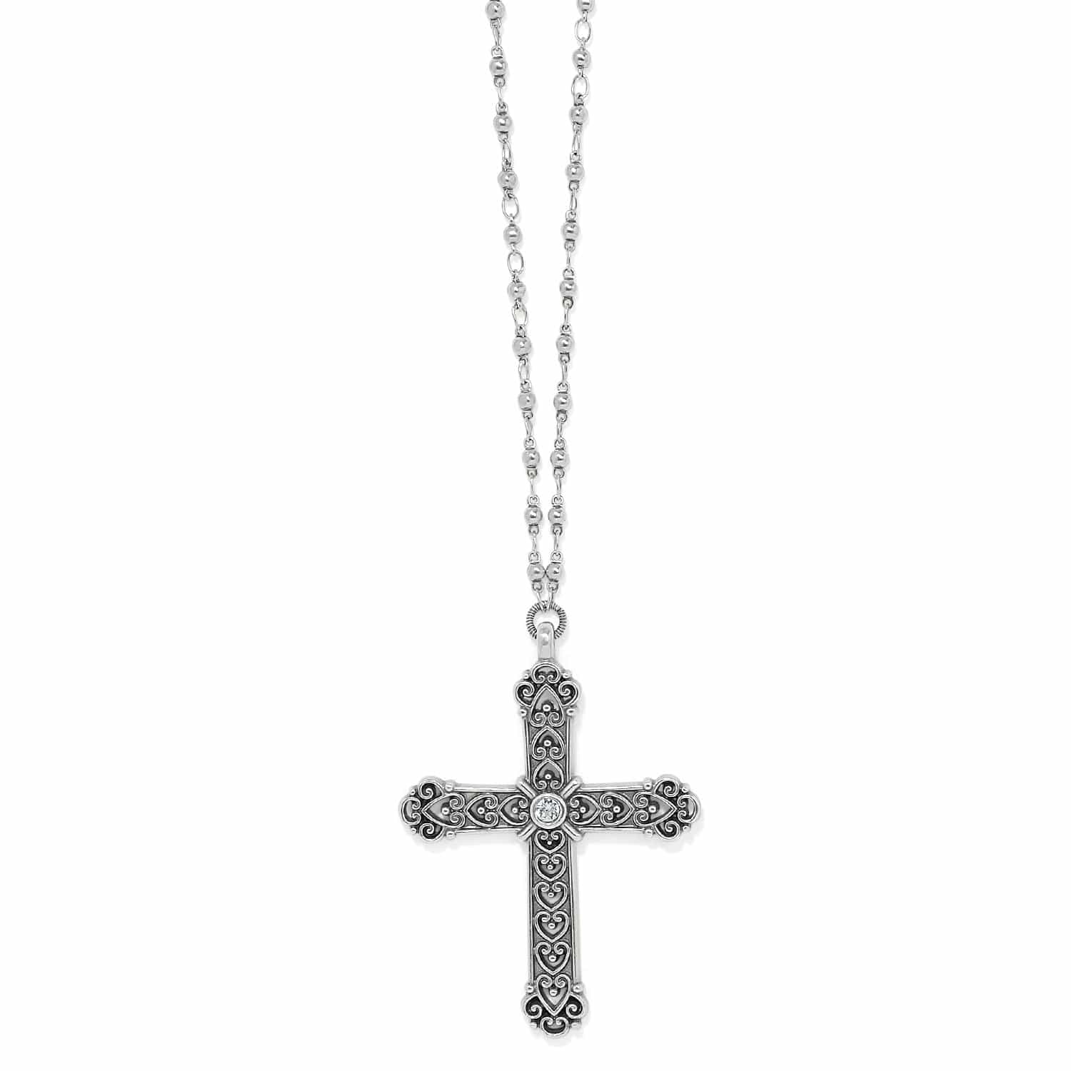 Byzantium Cross Necklace for Women - Elegant Religious Jewelry Gift for Baptism, Confirmation & Church Events - Gold Plated Christian Pendant with Chain