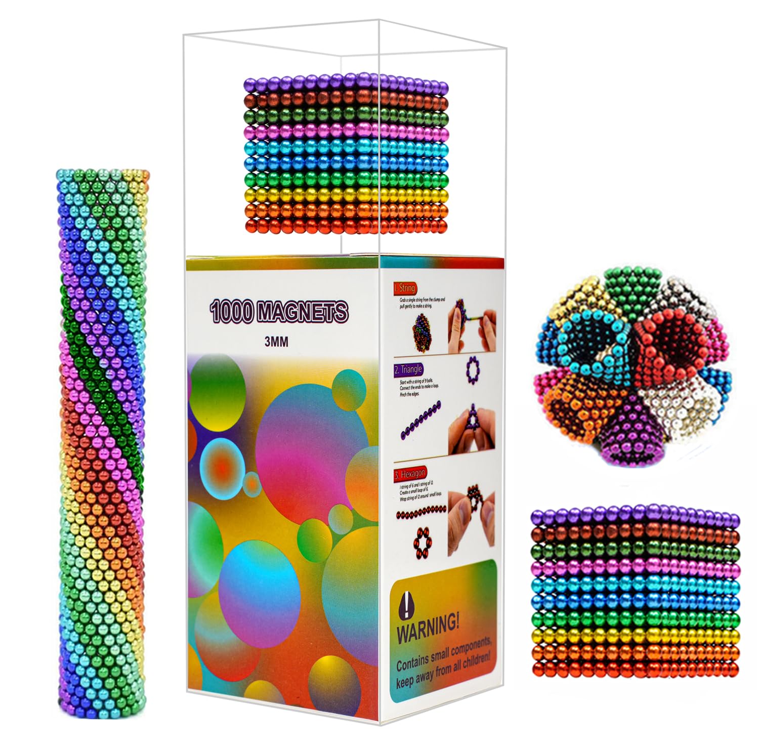 1000pcs Magnetic Balls Toys for Adults - Stress Relief & Office Desk Fidget Toys for Anxiety, Creativity & Focus | Perfect for Office, Home & Travel