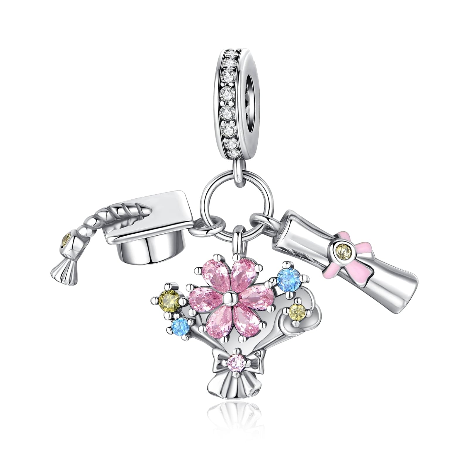 925 Sterling Silver Heart Dangle Charm - Birthday Gift Jewelry for Women, Family & Friends - Perfect for Bracelets & Necklace Pendants - Romantic Fashion Accessory for Anniversaries, Valentine's Day & Special Occasions