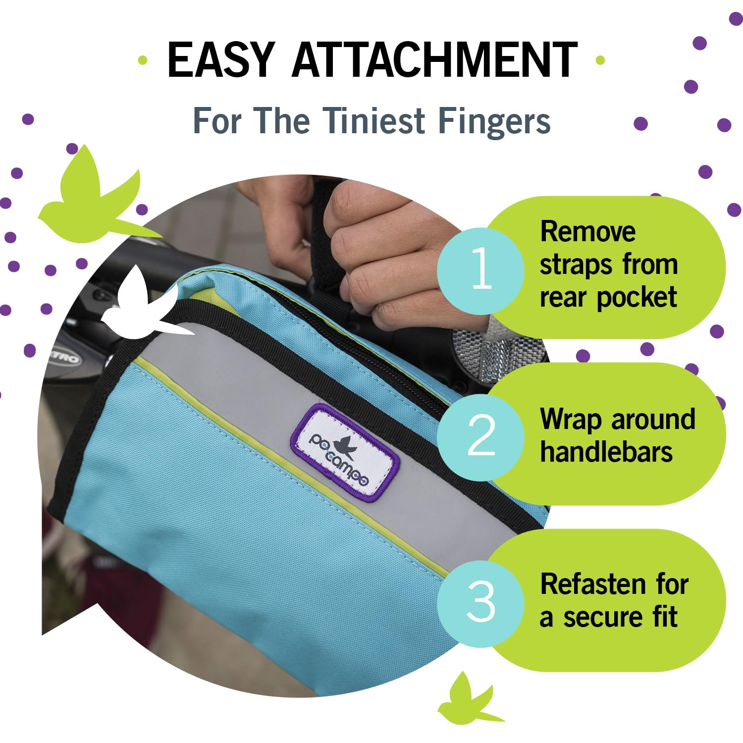 Po Campo Kids Bicycle Bag - Waterproof Front Frame Handlebar Bag for Boys & Girls | Convertible to Crossbody Bag | Perfect for School, Commuting & Outdoor Adventures