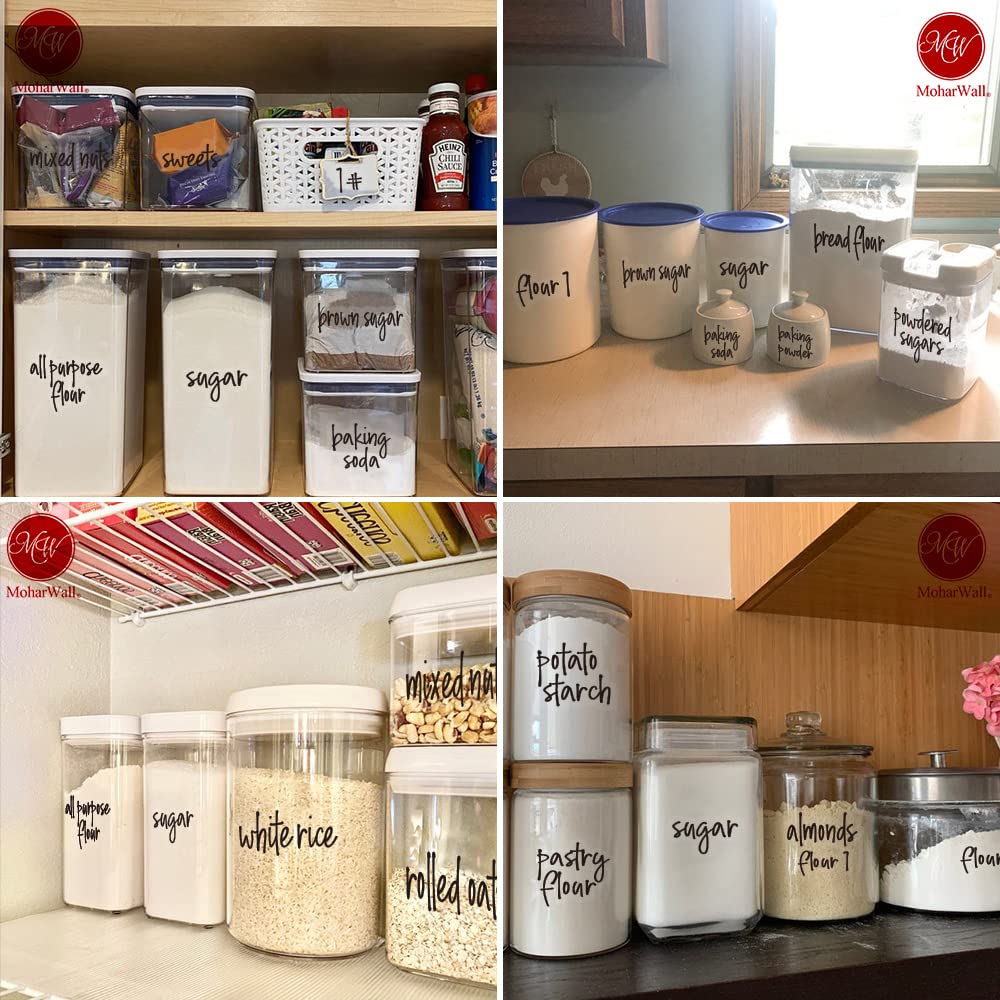 Kitchen Labels for Containers - 120 Pcs Waterproof Food Organization Stickers with Numbers for Canisters, Jars & Seasoning | Perfect for Pantry Organization, Meal Prep & Home Edit