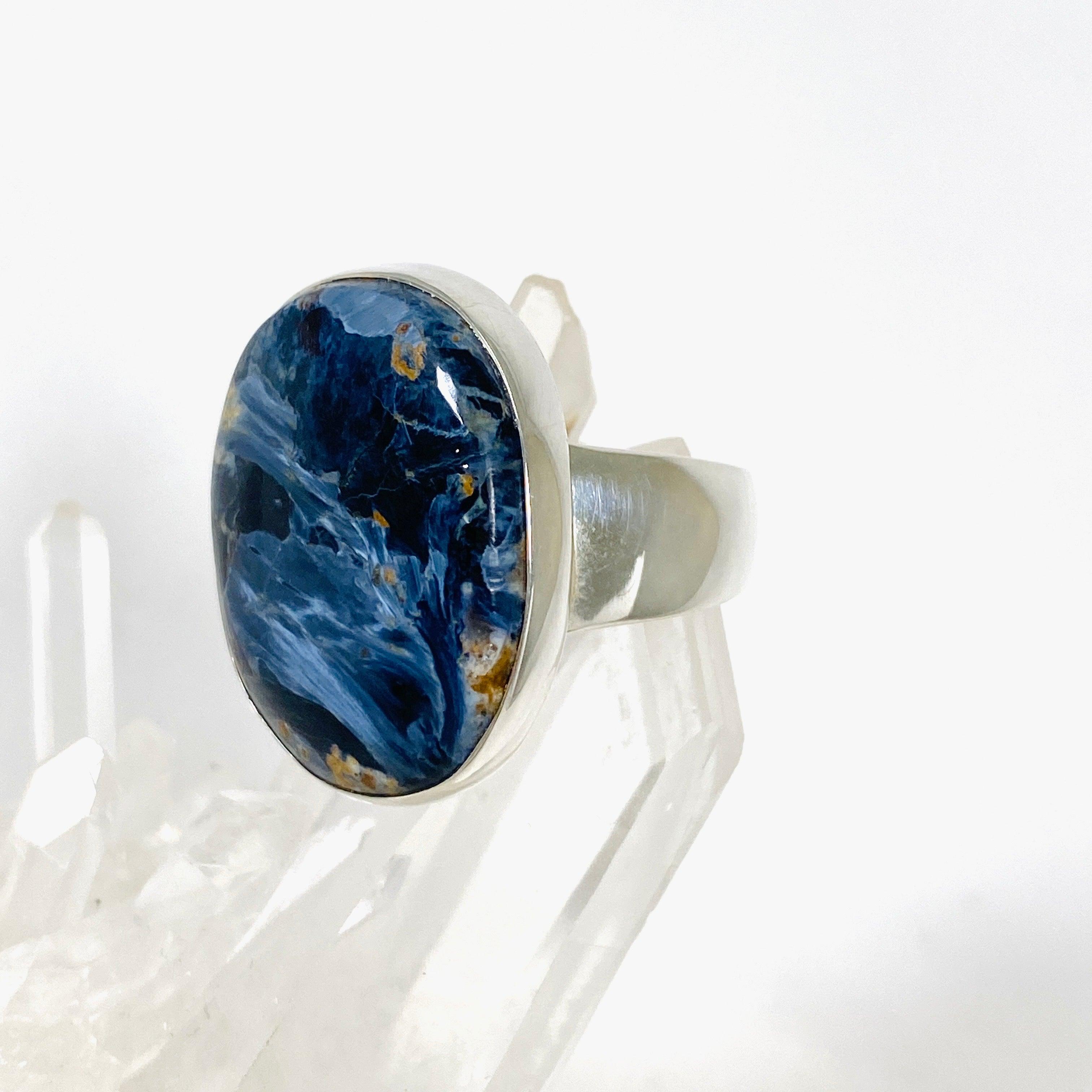 Pietersite Oval Ring Size 9.5 KRGJ2758 - Elegant Gemstone Jewelry for Women, Perfect for Weddings, Parties & Special Occasions