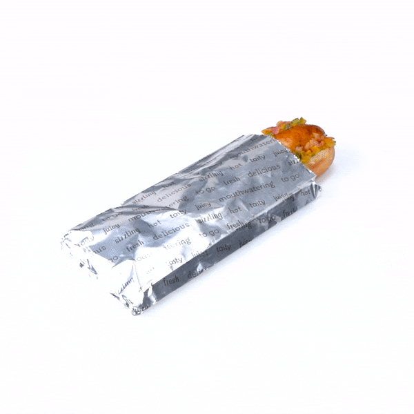 100-Pack Small Hot Dog Foil Bags 3.75