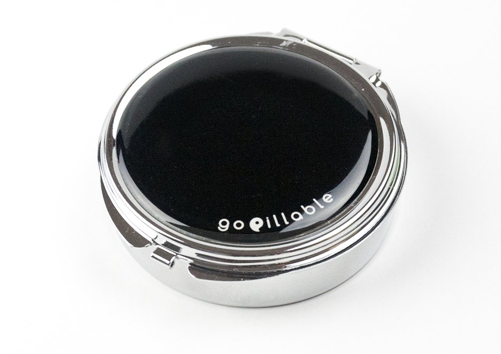 Black Single Compartment Pill Box - Compact Travel Pill Case for Purse or Pocket | Perfect Medication Organizer for Daily Use & On-the-Go