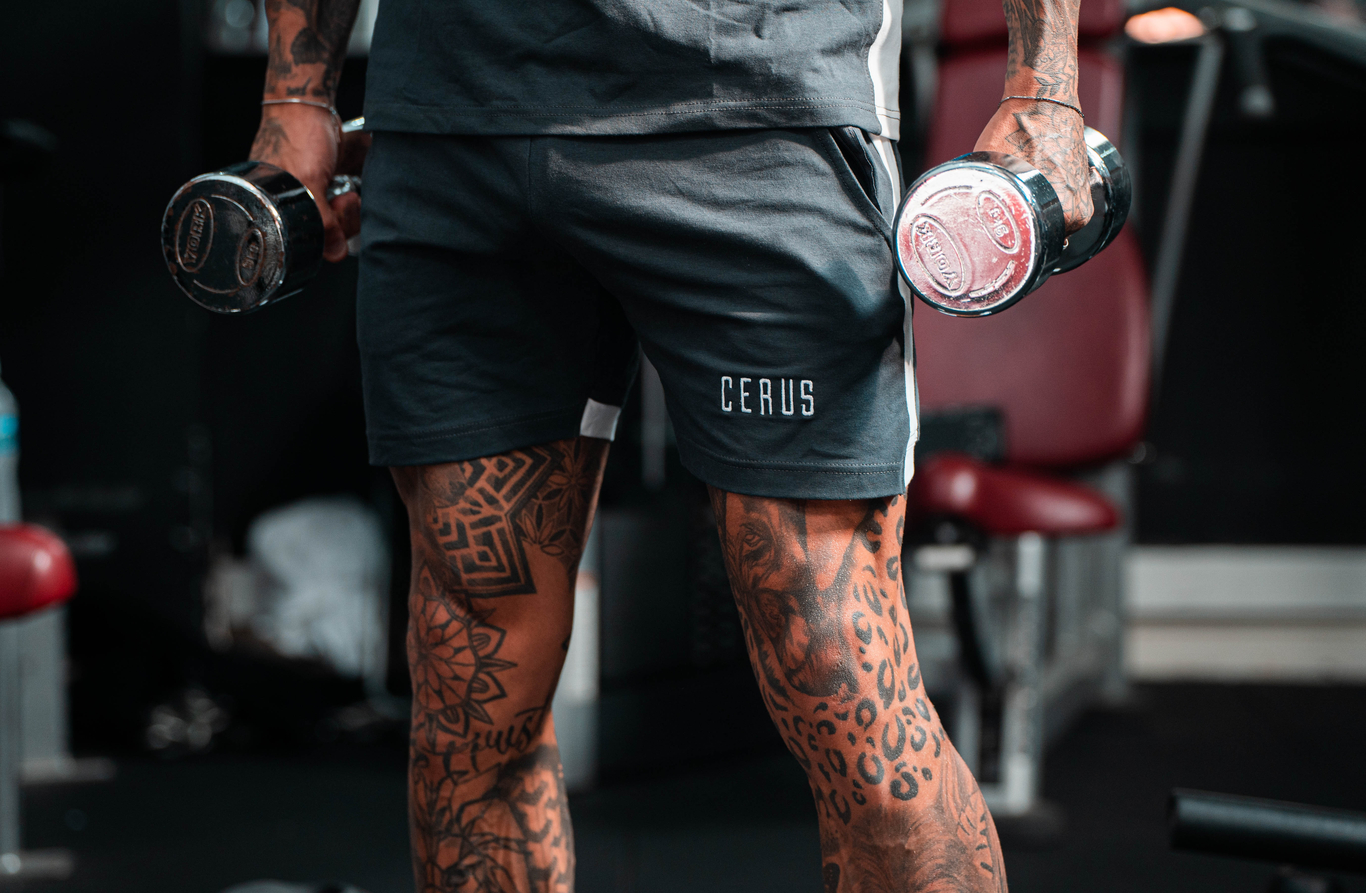 Cerus Grey Nero Shorts for Men - Lightweight Quick-Dry Athletic Running Shorts with Pockets - Perfect for Gym, Workout, and Outdoor Activities