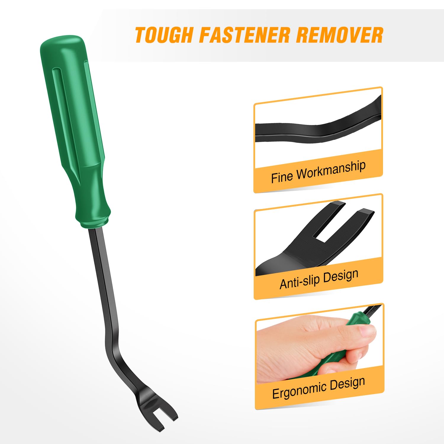GOOACC 8PCS Auto Trim Removal Tool Kit - No Scratch Car Audio Dash Panel & Window Molding Fastener Remover Set (Green) | Perfect for Car Interior Repair, DIY Auto Detailing & Professional Installation