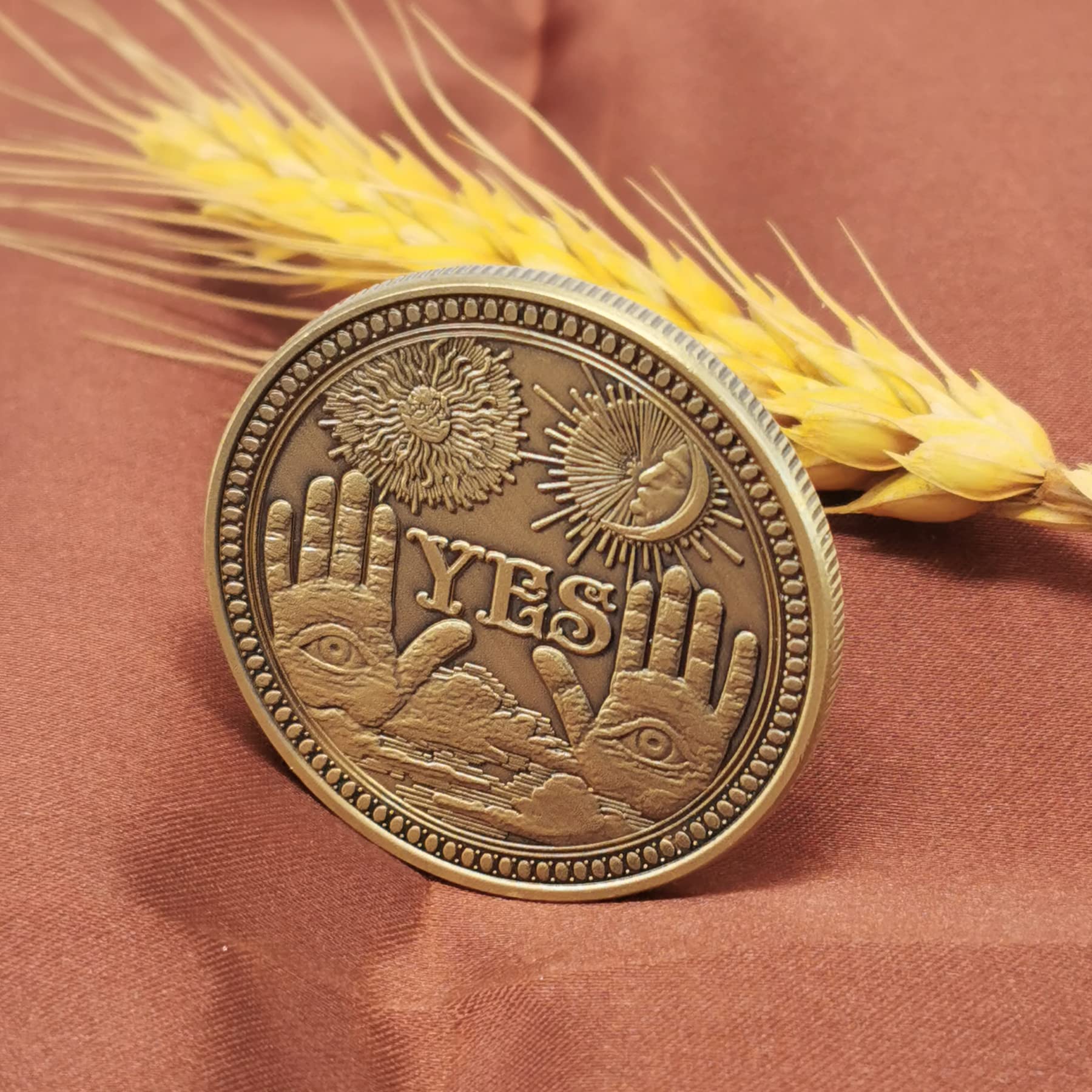 Yes No Challenge Coin Decision Maker - Bronze | Fun Decision Tool for Games, Gifts & Office Use
