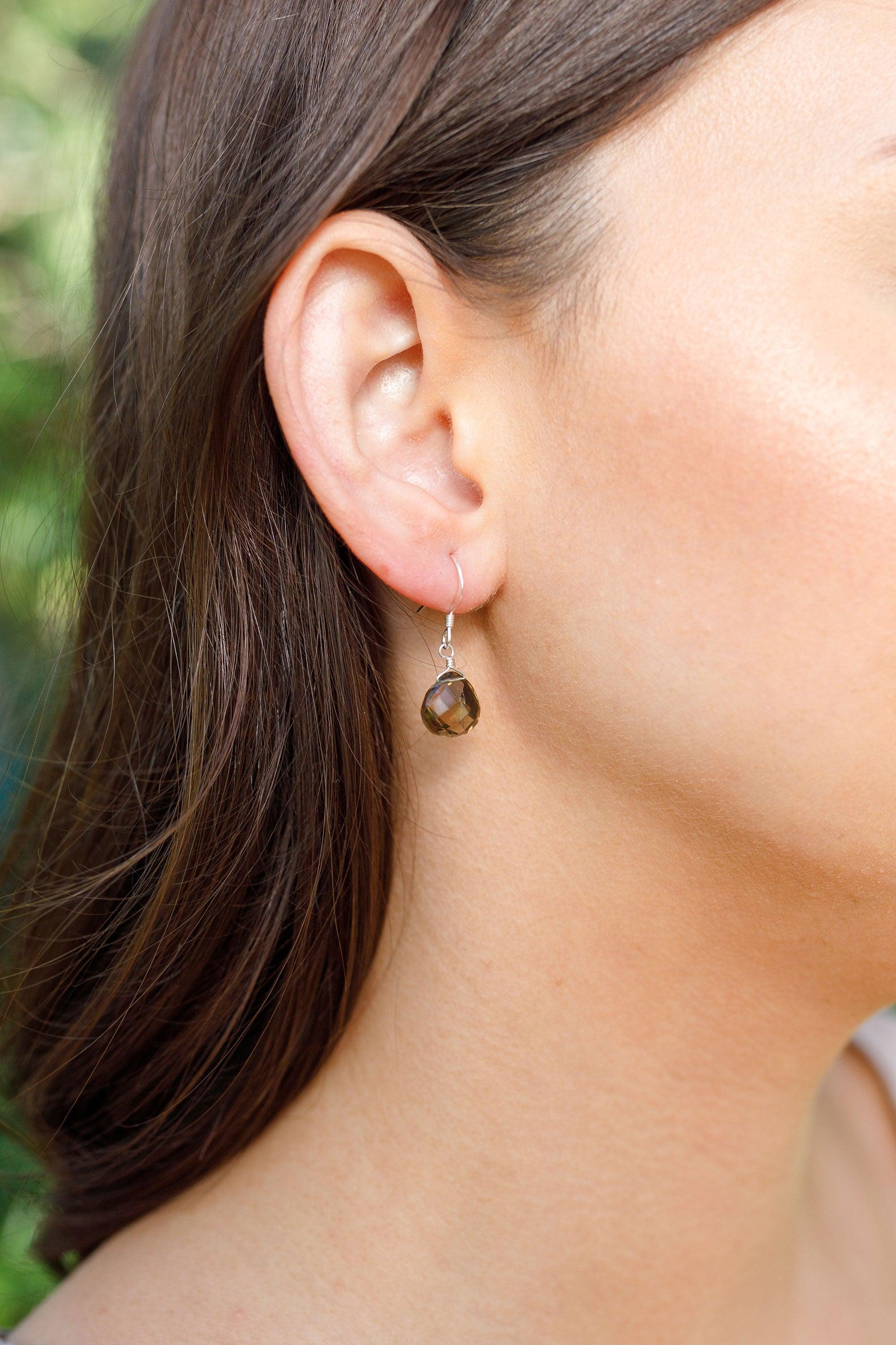Elegant Smoky Quartz Teardrop Earrings and Necklace Set for Women - Perfect for Weddings, Parties & Everyday Wear