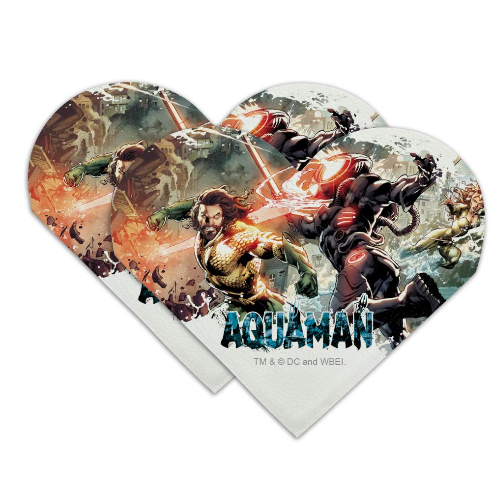 Aquaman vs Black Manta Heart Faux Leather Bookmark Set - 2 Pack for Comic Book Lovers & DC Fans - Perfect Gift for Readers & Movie Enthusiasts
