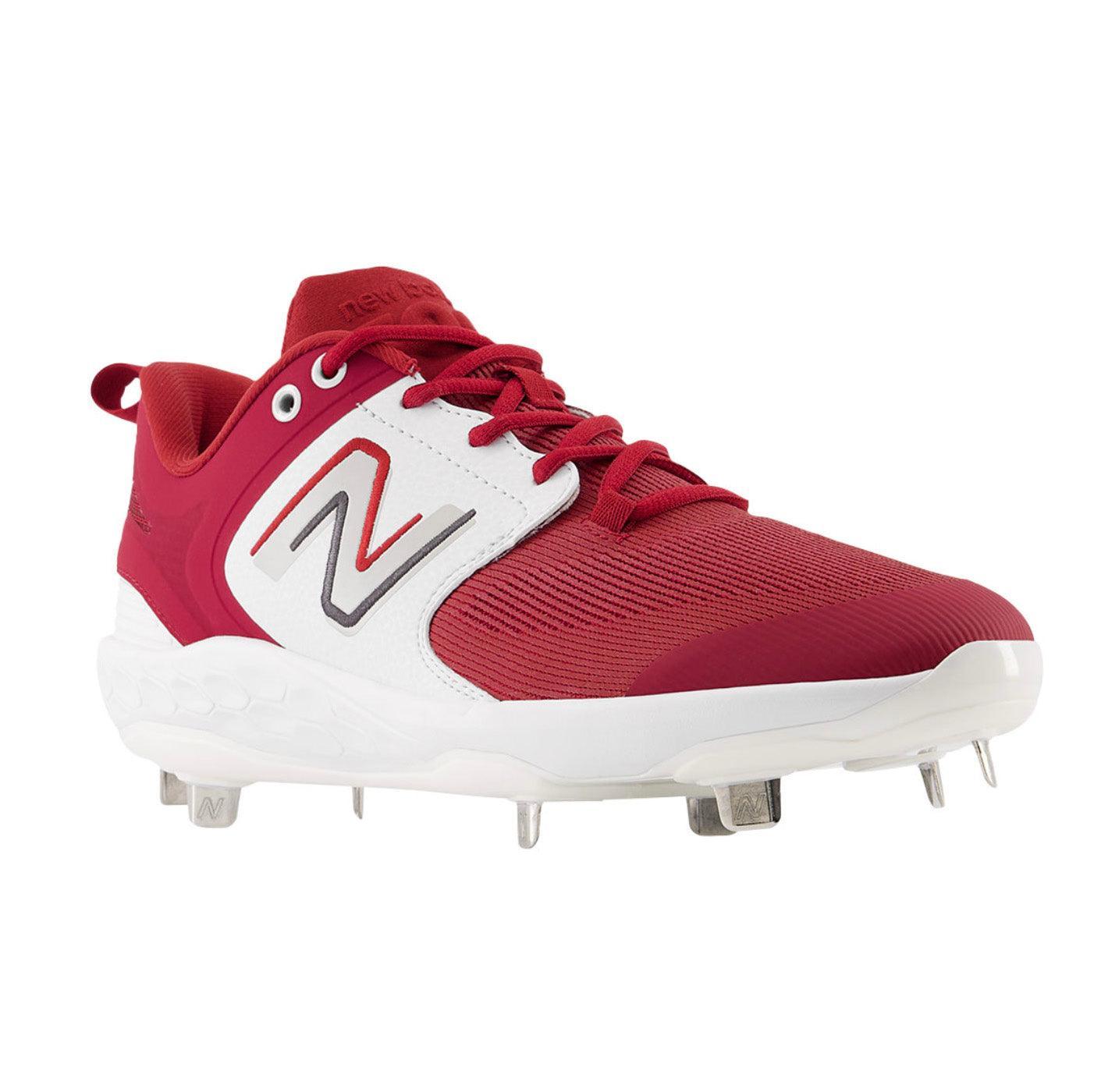 New Balance Men's Fresh Foam X 3000 V6 Metal Baseball Cleats - Cardinal/White - Lightweight Performance Shoes for Baseball Players & Athletes | Perfect for Training & Games