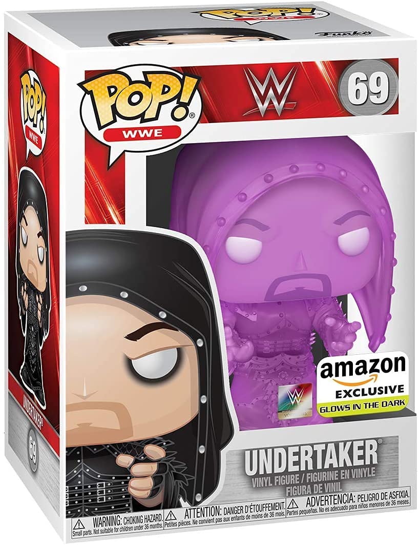 Funko Pop! WWE The Undertaker Purple Glow in The Dark Vinyl Figure with EcoTEK Pop Protector - 3.75 Inch Collectible for Wrestling Fans, Home Decor & Gift Ideas