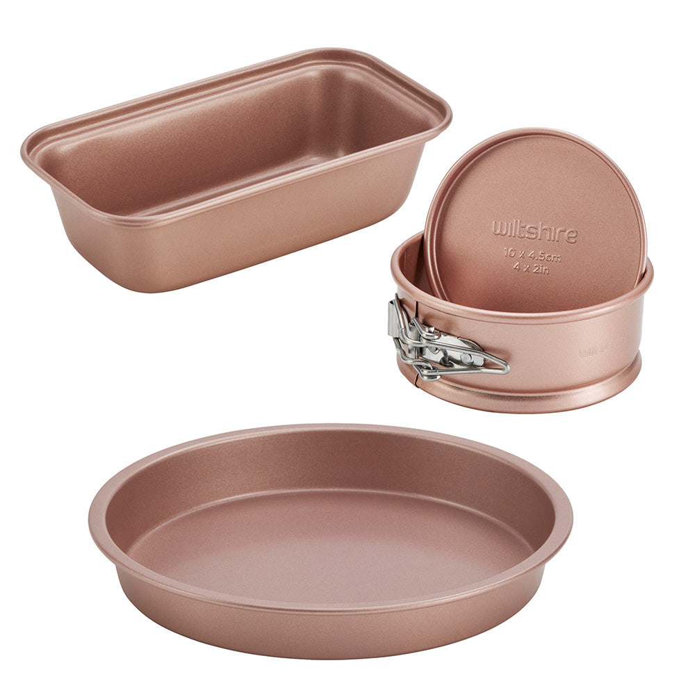 Premium Rose Gold Air Fryer Pans Set - Nonstick Baking Accessories for Healthy Cooking | Perfect for French Fries, Chicken Wings & Vegetables