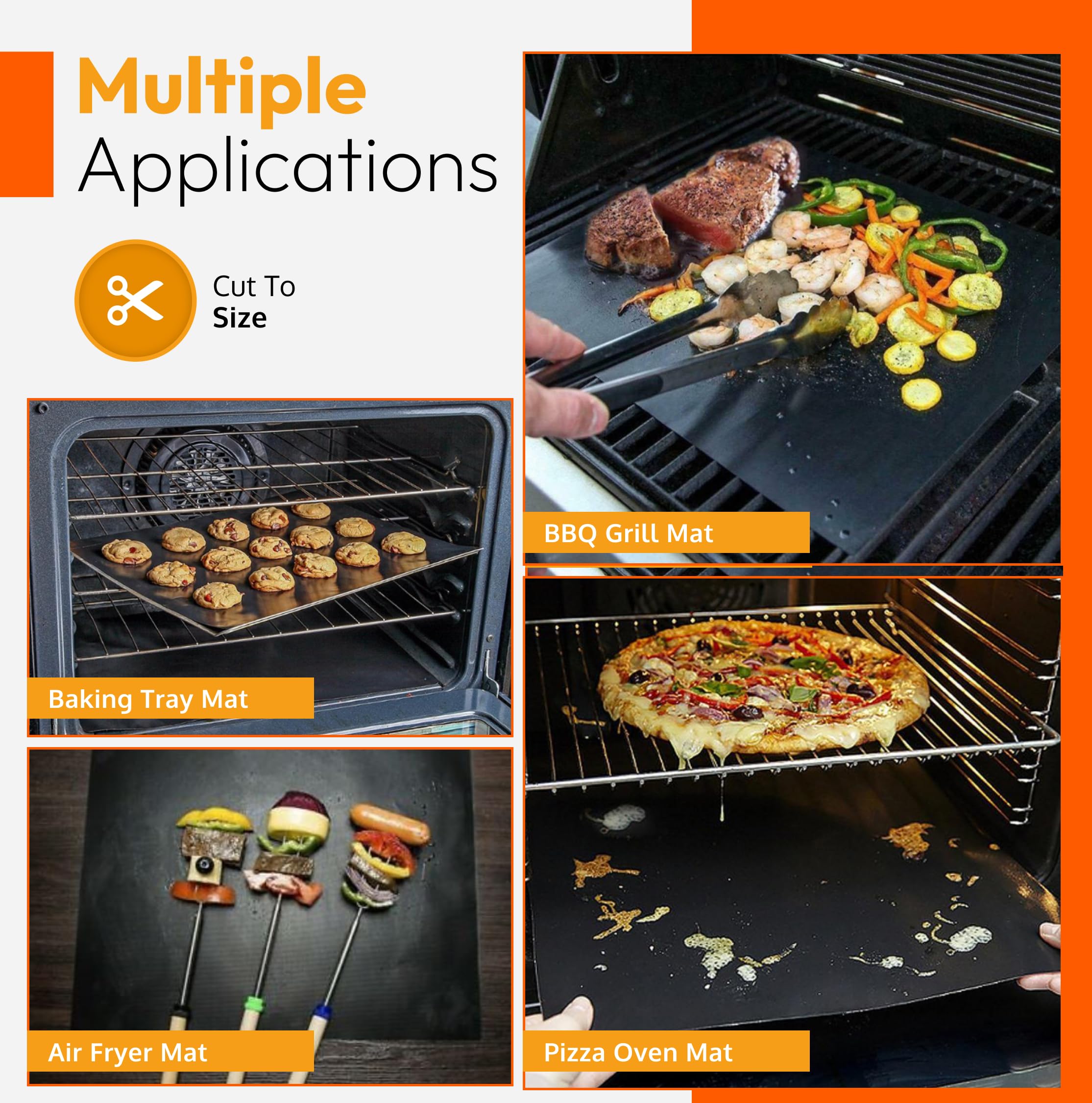 Non-Stick Oven Liners for Electric & Gas Stoves - Heavy Duty Reusable Teflon Range Mat (17