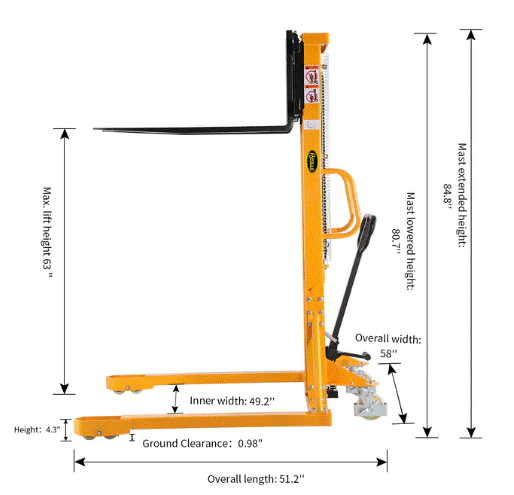 Apollolift A 3005 Manual Straddle Stacker - 63